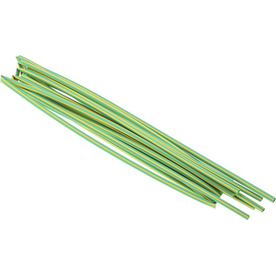 RS PRO Heat Shrink Tubing, Green, Yellow 4.8mm Sleeve Dia. x 1.2m Length 2:1 Ratio