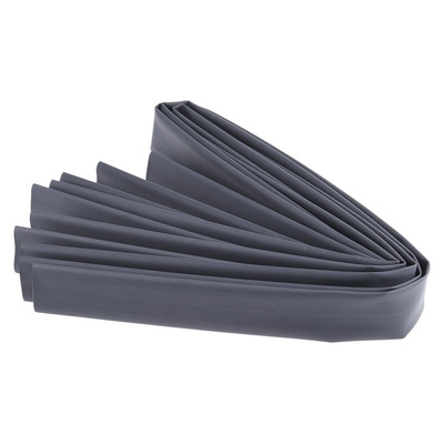 RS PRO Heat Shrink Tubing, Black 25.4mm Sleeve Dia. x 1.2m Length 2:1 Ratio