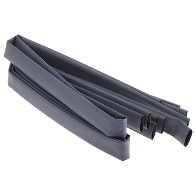 RS PRO Heat Shrink Tubing, Black 19.1mm Sleeve Dia. x 1.2m Length 2:1 Ratio