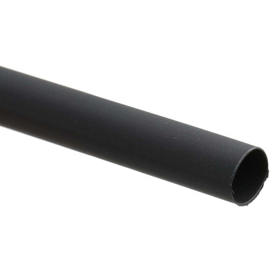 RS PRO Heat Shrink Tubing, Black 9.5mm Sleeve Dia. x 1.2m Length 2:1 Ratio