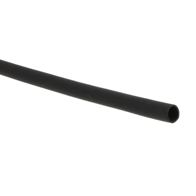 RS PRO Heat Shrink Tubing, Black 2.4mm Sleeve Dia. x 1.2m Length 2:1 Ratio