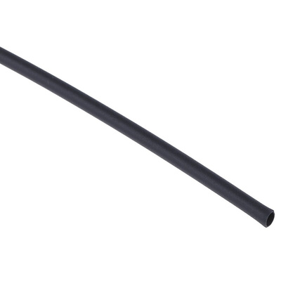 RS PRO Heat Shrink Tubing, Black 1.6mm Sleeve Dia. x 1.2m Length 2:1 Ratio