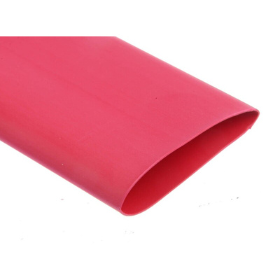 RS PRO Heat Shrink Tubing, Red 25.4mm Sleeve Dia. x 1.2m Length 2:1 Ratio