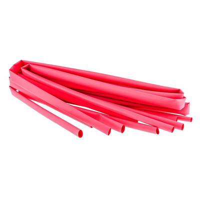 RS PRO Heat Shrink Tubing, Red 12.7mm Sleeve Dia. x 1.2m Length 2:1 Ratio
