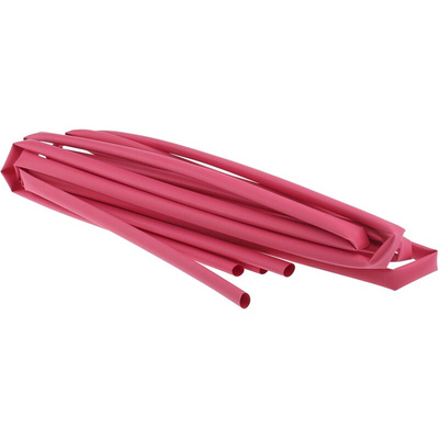RS PRO Heat Shrink Tubing, Red 9.5mm Sleeve Dia. x 1.2m Length 2:1 Ratio