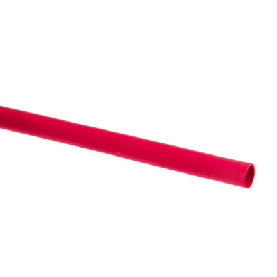 RS PRO Heat Shrink Tubing, Red 3.2mm Sleeve Dia. x 1.2m Length 2:1 Ratio