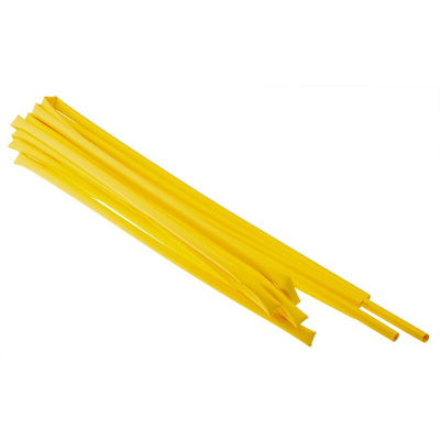 RS PRO Heat Shrink Tubing, Yellow 6.4mm Sleeve Dia. x 1.2m Length 2:1 Ratio