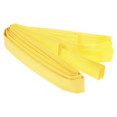 RS PRO Heat Shrink Tubing, Yellow 25.4mm Sleeve Dia. x 1.2m Length 2:1 Ratio