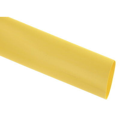 RS PRO Heat Shrink Tubing, Yellow 25.4mm Sleeve Dia. x 1.2m Length 2:1 Ratio