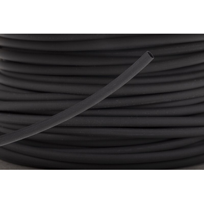 RS PRO Heat Shrink Tubing, Black 2.4mm Sleeve Dia. x 25m Length 2:1 Ratio