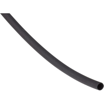 RS PRO Heat Shrink Tubing, Black 2.4mm Sleeve Dia. x 25m Length 2:1 Ratio
