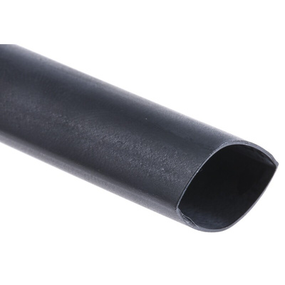 RS PRO Halogen Free Heat Shrink Tubing, Black 12.7mm Sleeve Dia. x 1.2m Length 2:1 Ratio