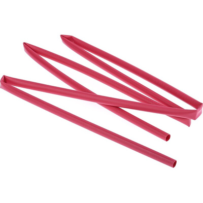 RS PRO Adhesive Lined Heat Shrink Tube, Red 6.4mm Sleeve Dia. x 1.2m Length 3:1 Ratio