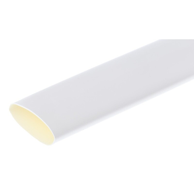 RS PRO Adhesive Lined Heat Shrink Tube, White 19mm Sleeve Dia. x 1.2m Length 3:1 Ratio