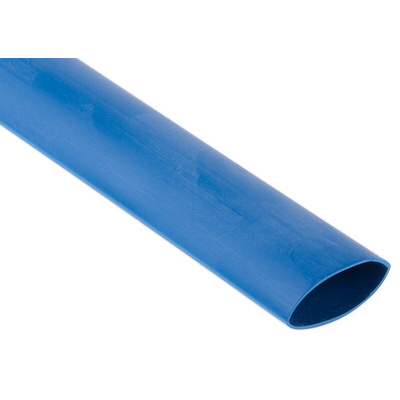 RS PRO Halogen Free Heat Shrink Tubing, Blue 12.7mm Sleeve Dia. x 1.2m Length 2:1 Ratio