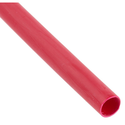 RS PRO Halogen Free Heat Shrink Tubing, Red 6.4mm Sleeve Dia. x 1.2m Length 2:1 Ratio