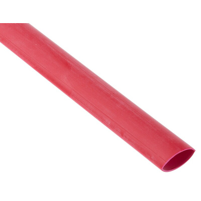 RS PRO Halogen Free Heat Shrink Tubing, Red 9.5mm Sleeve Dia. x 1.2m Length 2:1 Ratio