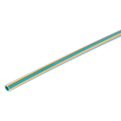 RS PRO Halogen Free Heat Shrink Tubing, Green/Yellow 1.6mm Sleeve Dia. x 1.2m Length 2:1 Ratio