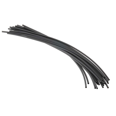 RS PRO Heat Shrink Tubing, Black 2.4mm Sleeve Dia. x 300mm Length 2:1 Ratio