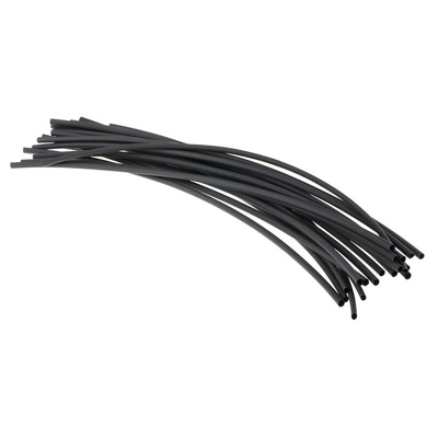 RS PRO Heat Shrink Tubing, Black 3.2mm Sleeve Dia. x 300mm Length 2:1 Ratio