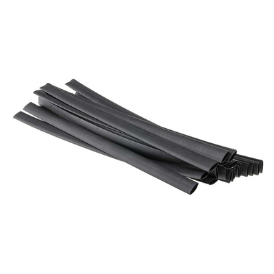 RS PRO Heat Shrink Tubing, Black 9.5mm Sleeve Dia. x 300mm Length 2:1 Ratio