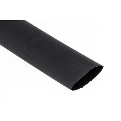 RS PRO Heat Shrink Tubing, Black 12.7mm Sleeve Dia. x 300mm Length 2:1 Ratio