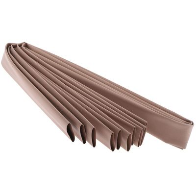 RS PRO Heat Shrink Tubing, Brown 25.4mm Sleeve Dia. x 1.2m Length 2:1 Ratio