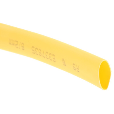 RS PRO Heat Shrink Tubing, Yellow 6mm Sleeve Dia. x 7m Length 3:1 Ratio