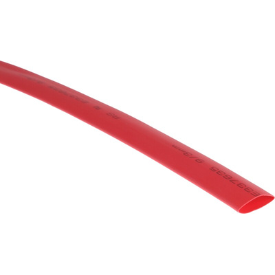 RS PRO Heat Shrink Tubing, Red 9mm Sleeve Dia. x 5m Length 3:1 Ratio