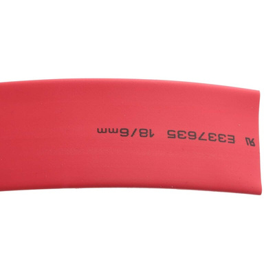 RS PRO Heat Shrink Tubing, Red 18mm Sleeve Dia. x 3m Length 3:1 Ratio