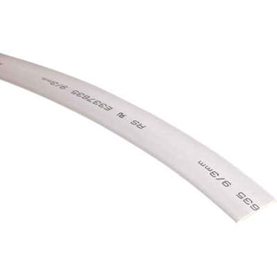 RS PRO Heat Shrink Tubing, White 9mm Sleeve Dia. x 5m Length 3:1 Ratio