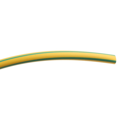 RS PRO Heat Shrink Tubing, Green, Yellow 3mm Sleeve Dia. x 10m Length 3:1 Ratio