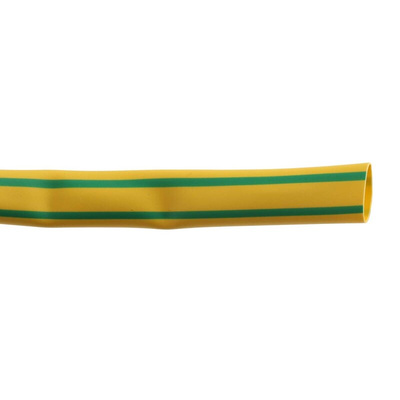 RS PRO Heat Shrink Tubing, Green, Yellow 6mm Sleeve Dia. x 7m Length 3:1 Ratio