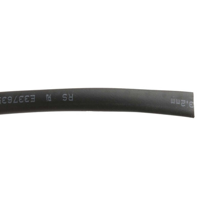 RS PRO Heat Shrink Tubing, Black 3.2mm Sleeve Dia. x 10m Length 2:1 Ratio