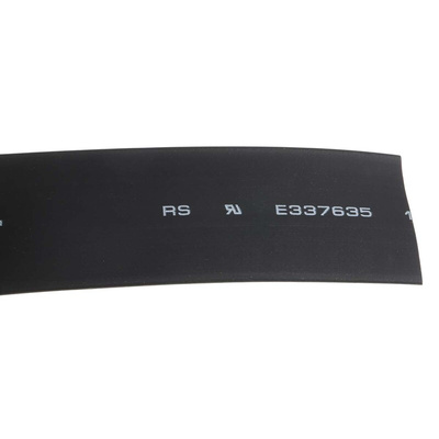 RS PRO Heat Shrink Tubing, Black 19mm Sleeve Dia. x 5m Length 2:1 Ratio