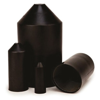 3M End Cap Black, Polyolefin Adhesive Lined, 10mm
