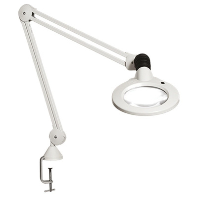 Luxo KFM LED Magnifying Lamp with Table Clamp Mount, 5dioptre, 127mm Lens Dia., 127mm Lens
