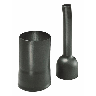 HellermannTyton Cable Boot Black, Polyolefin Adhesive Lined, 22.3mm
