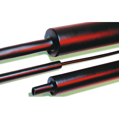 HellermannTyton Halogen Free Heat Shrink Tubing, Black 30mm Sleeve Dia. x 1m Length 4:1 Ratio, MU47 Series
