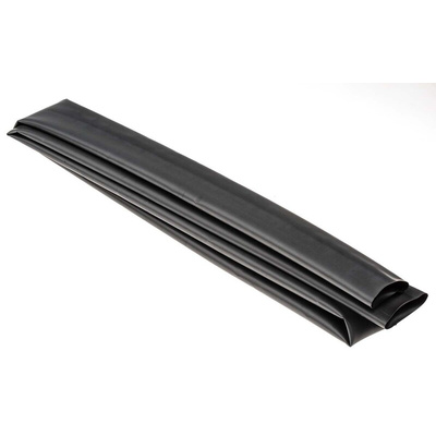TE Connectivity Heat Shrink Tubing, Black 25.4mm Sleeve Dia. x 1m Length 4:1 Ratio, RP-4800 Series