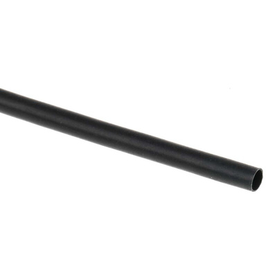TE Connectivity Heat Shrink Tubing, Black 2.4mm Sleeve Dia. x 1.2m Length 2:1 Ratio, RNF-100 Series