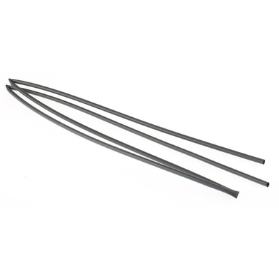 TE Connectivity Heat Shrink Tubing, Black 3.2mm Sleeve Dia. x 1.2m Length 2:1 Ratio, RNF-100 Series