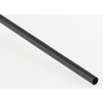 TE Connectivity Heat Shrink Tubing, Black 3.2mm Sleeve Dia. x 1.2m Length 2:1 Ratio, RNF-100 Series