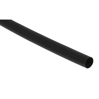 TE Connectivity Heat Shrink Tubing, Black 4.8mm Sleeve Dia. x 1.2m Length 2:1 Ratio, RNF-100 Series