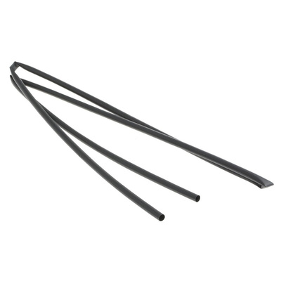 TE Connectivity Heat Shrink Tubing, Black 4.8mm Sleeve Dia. x 1.2m Length 2:1 Ratio, RNF-100 Series
