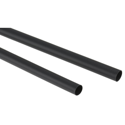 TE Connectivity Heat Shrink Tubing, Black 6.4mm Sleeve Dia. x 1.2m Length 2:1 Ratio, RNF-100 Series