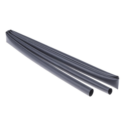 TE Connectivity Heat Shrink Tubing, Black 12.7mm Sleeve Dia. x 1.2m Length 2:1 Ratio, RNF-100 Series