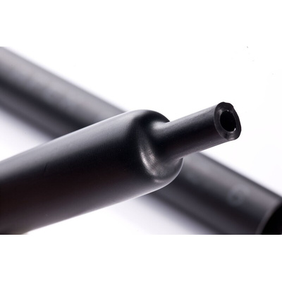 RS PRO Adhesive Lined Heat Shrink Tubing, Black 40mm Sleeve Dia. x 1.2m Length 3:1 Ratio