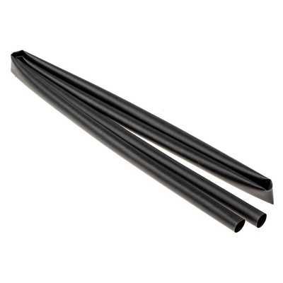 TE Connectivity Heat Shrink Tubing, Black 12mm Sleeve Dia. x 1.2m Length 3:1 Ratio, RNF-3000 Series