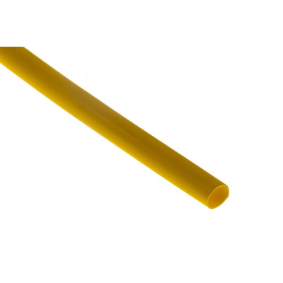 RS PRO Halogen Free Heat Shrink Tubing, Yellow 6.4mm Sleeve Dia. x 1.2m Length 2:1 Ratio